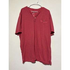 Tommy Bahama Shirt Mens 2XL Red Striped Pocket Short Sleeve